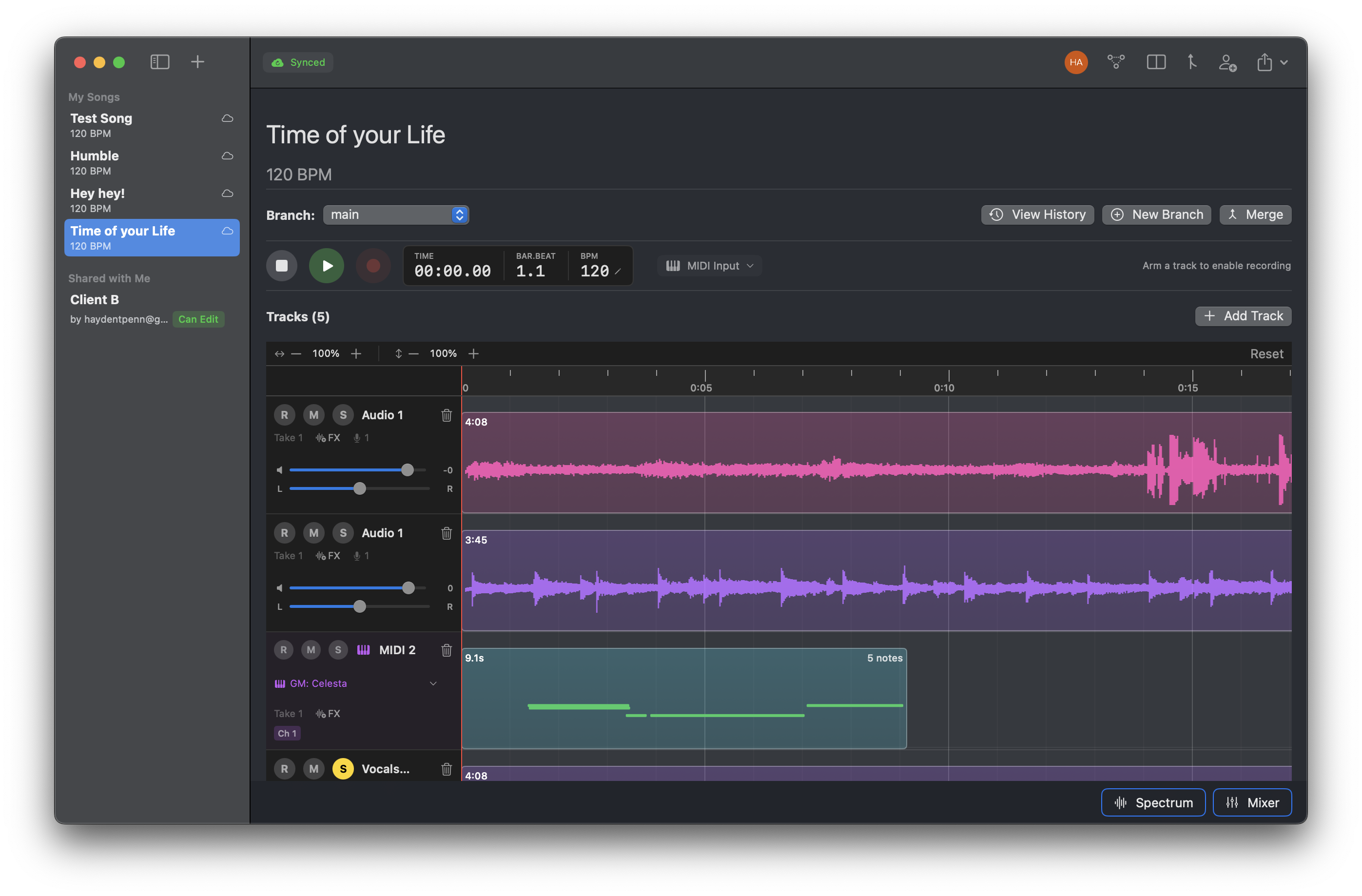 ScratchTrack main window